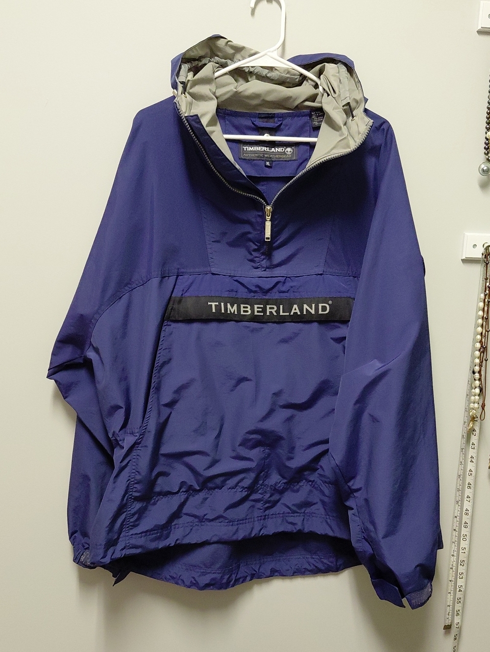 Timberland Men's Purple Hooded Windbreaker Jacket, Size XL